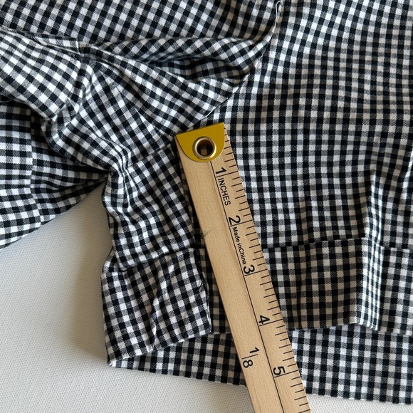 LOFT Black White Gingham Shorts Size 8 Cuffed Hem Summer Picnic Style - Picture 7 of 8